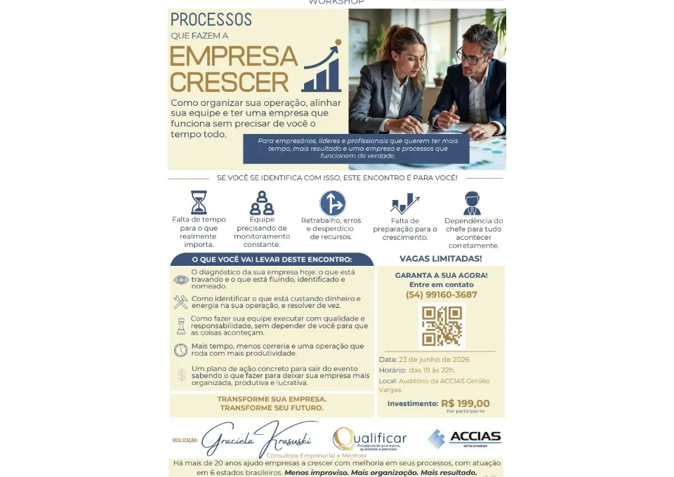 Workshop Processos que Fazem a Empresa Crescer