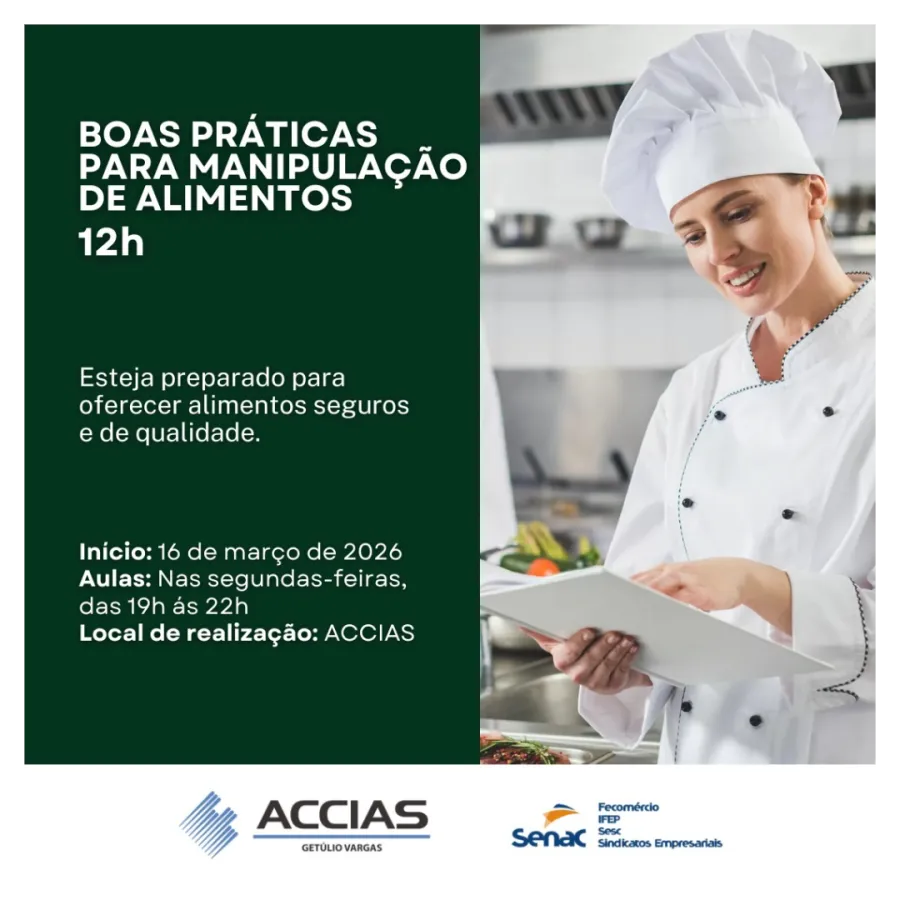 Capacitação técnica em Boas Práticas para Manipulação de Alimentos (12h)